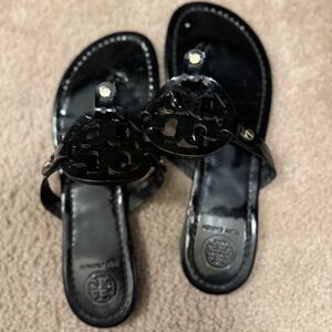 Tory Burch Black Patent Leather Sandals